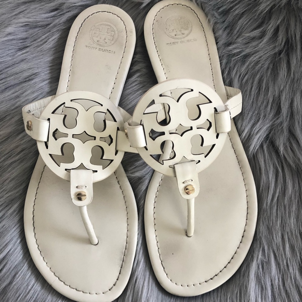 Tory Burch Miller Leather Ivory Sandal 10